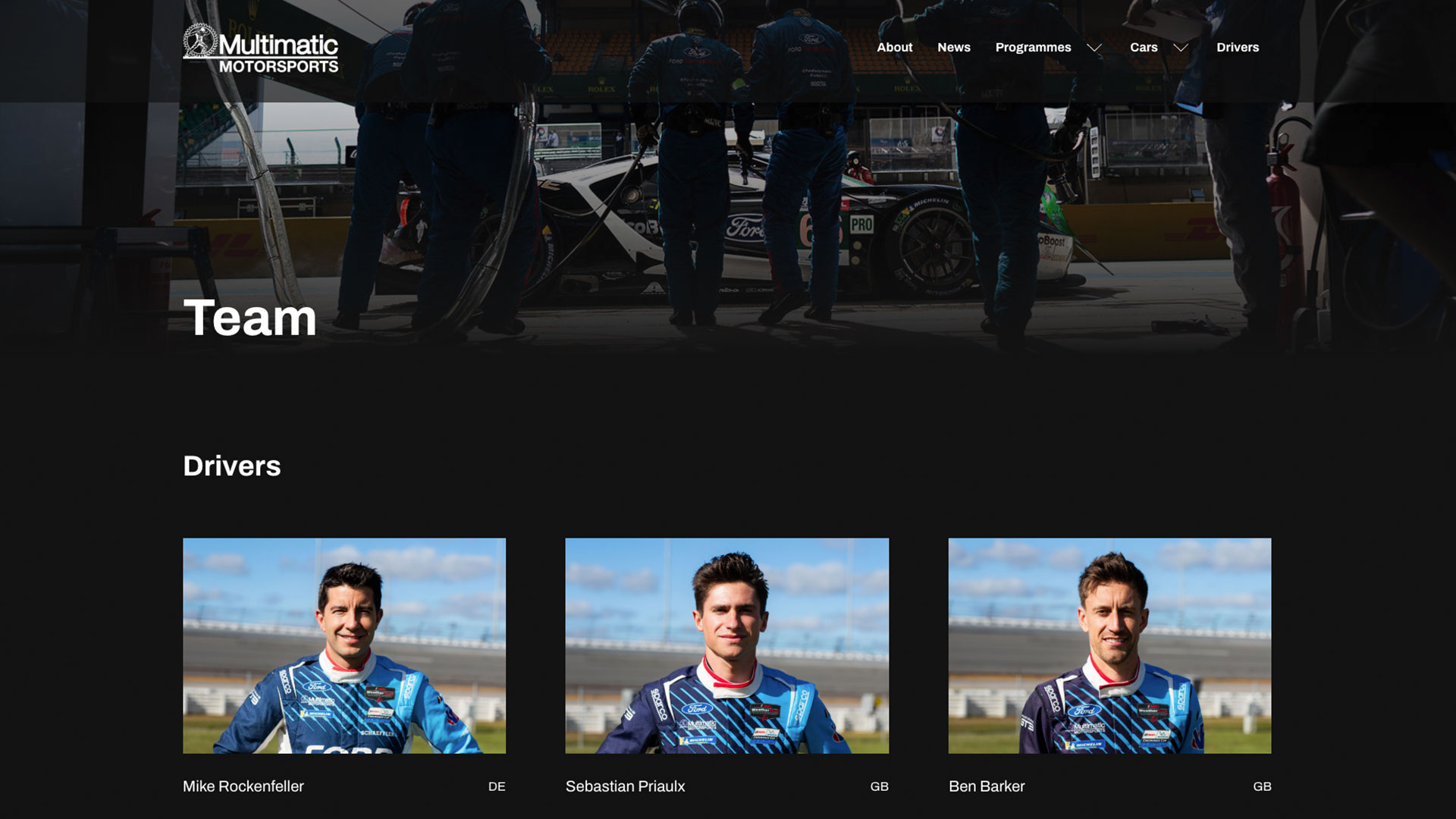Ignition -Multimatic website - teams